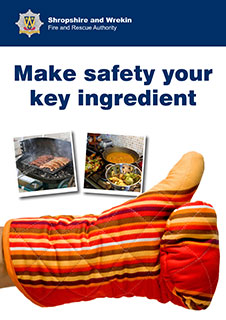 Screen grab of leaflet front featuring an oven glove with thumbs up