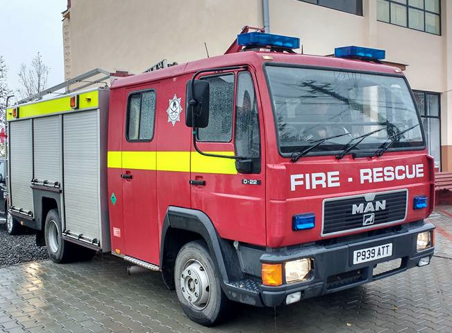 The UK fire appliance driven 1,800 miles to Romania by Operation Sabre